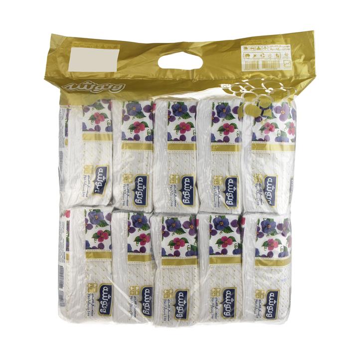 دستمال کاغذی 100 برگ ونوشه طرح Flower بسته 10 عددی vanoshesh flower Papers Tissue Pack of 10